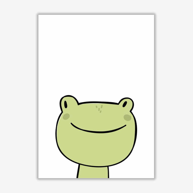 Scandi frog modern fine art print, framed childrens nursey wall art poster