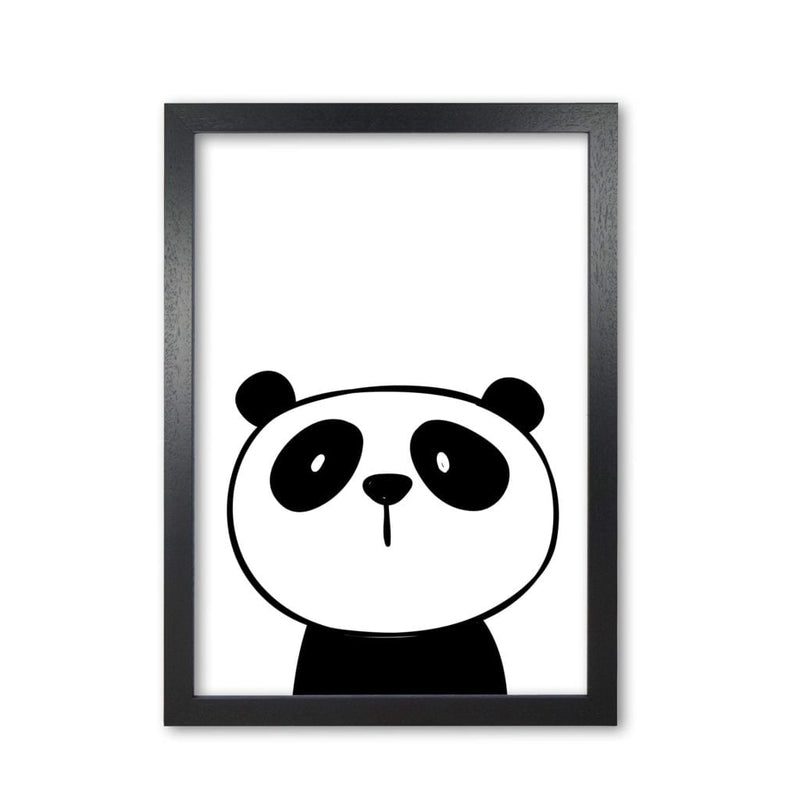 Scandi panda modern fine art print, framed childrens nursey wall art poster