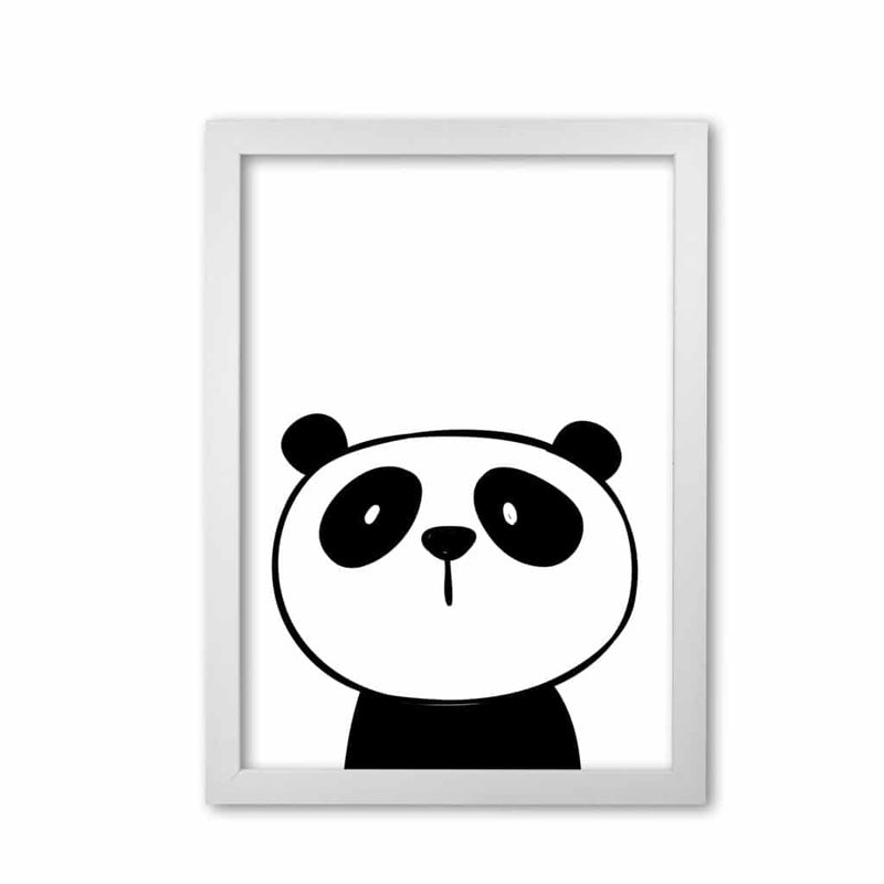 Scandi panda modern fine art print, framed childrens nursey wall art poster