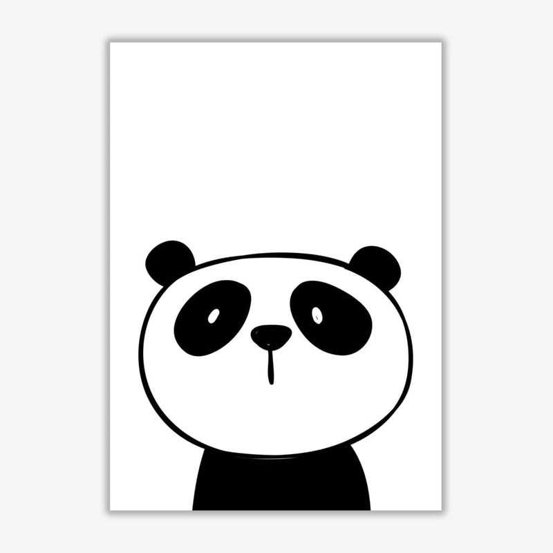 Scandi panda modern fine art print, framed childrens nursey wall art poster