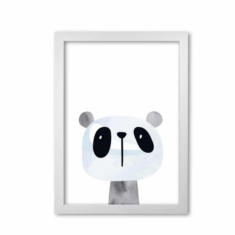 Scandi panda watercolour modern fine art print, framed childrens nursey wall art poster