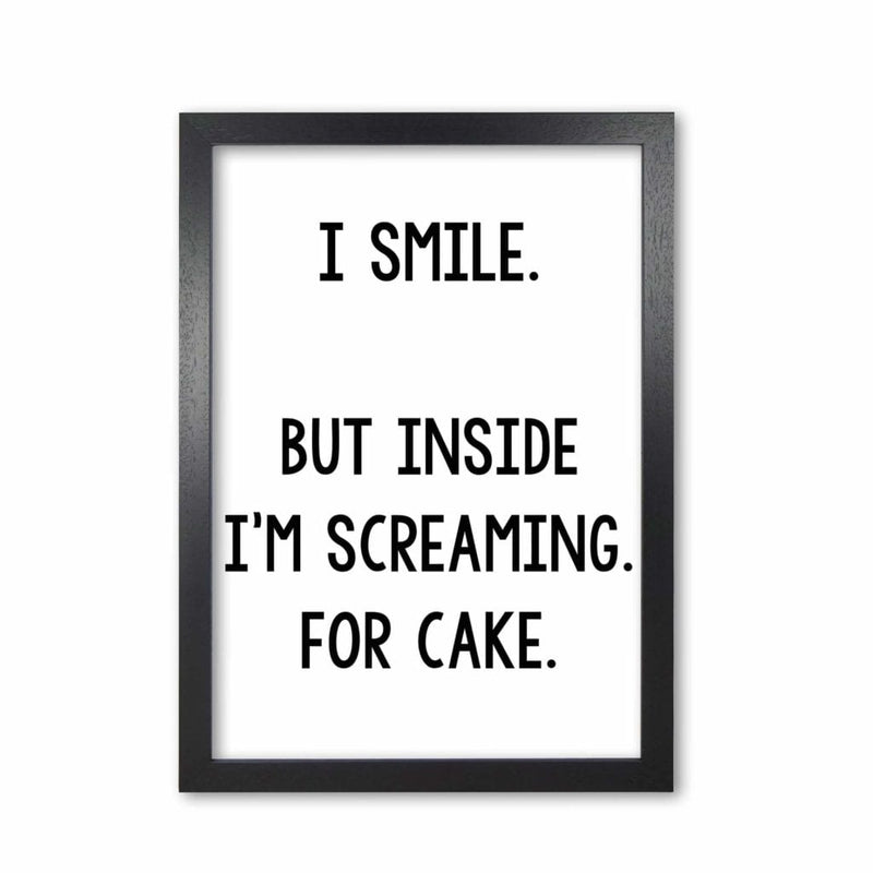 Screaming for cake modern fine art print, framed kitchen wall art