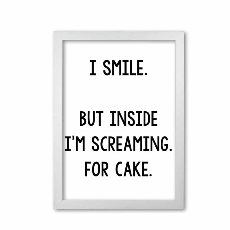 Screaming for cake modern fine art print, framed kitchen wall art