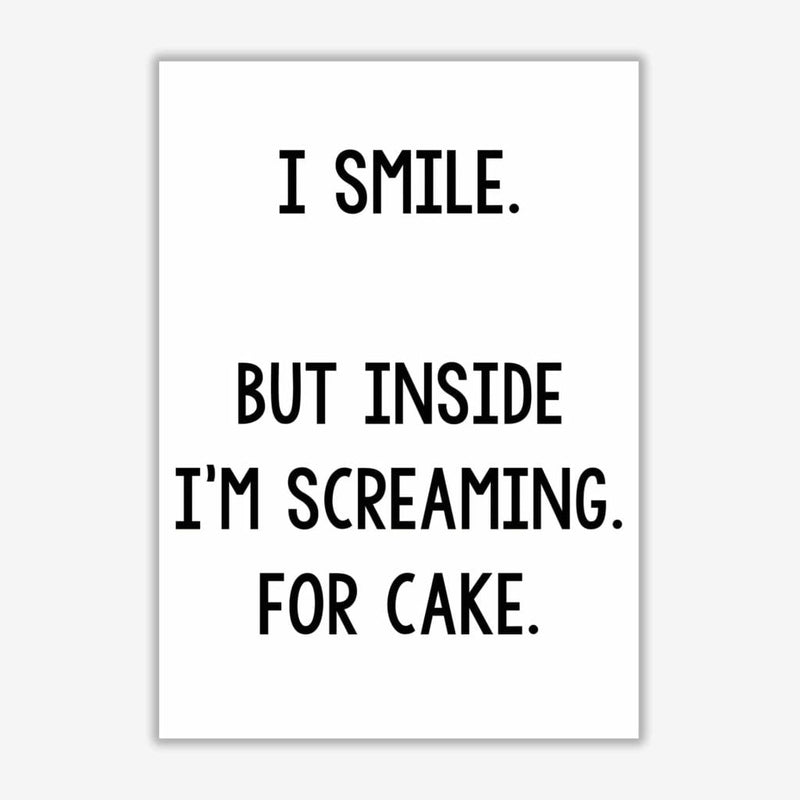 Screaming for cake modern fine art print, framed kitchen wall art