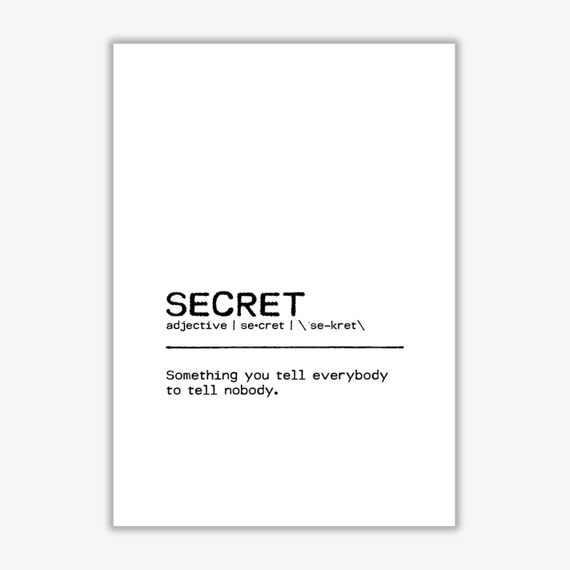 Secret definition quote fine art print by orara studio