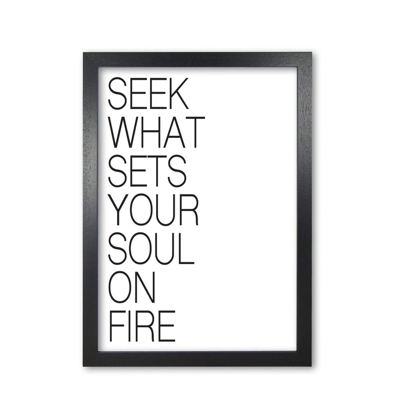 Seek what sets your soul on fire modern fine art print