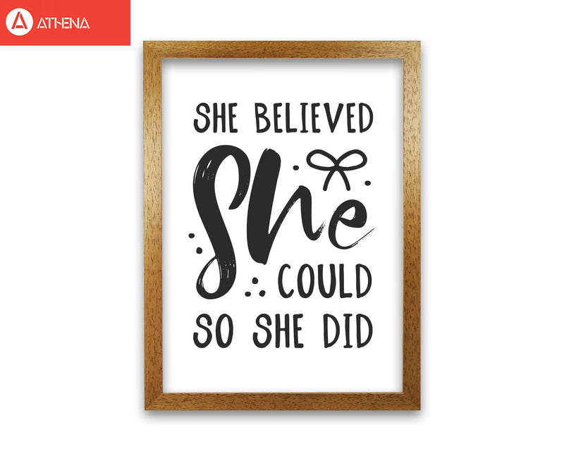She believed she could so she did black modern fine art print