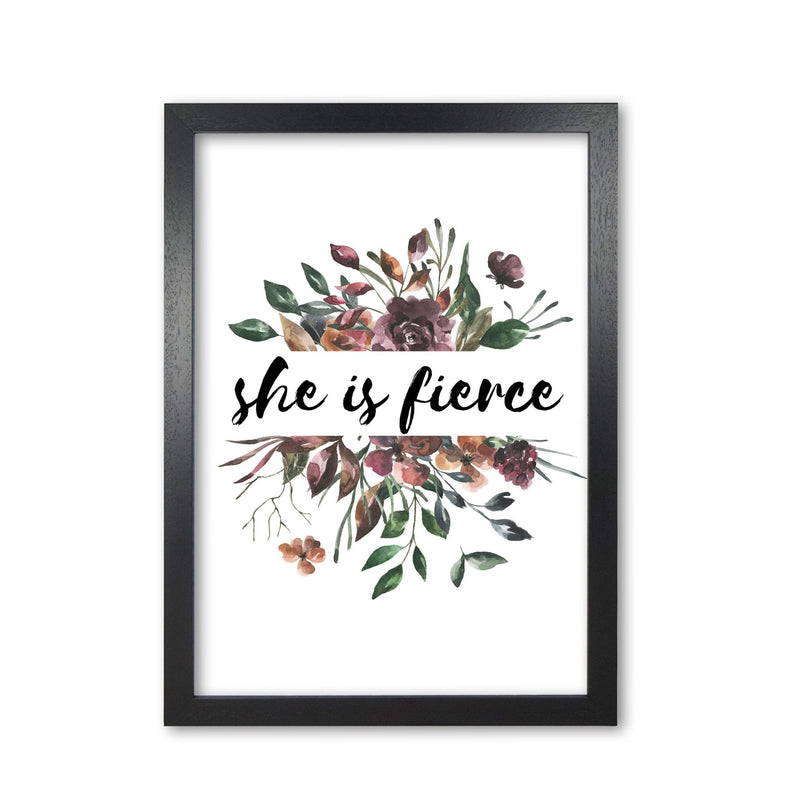 She is fierce mixed floral modern fine art print