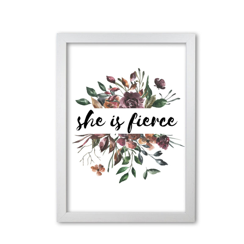 She is fierce mixed floral modern fine art print