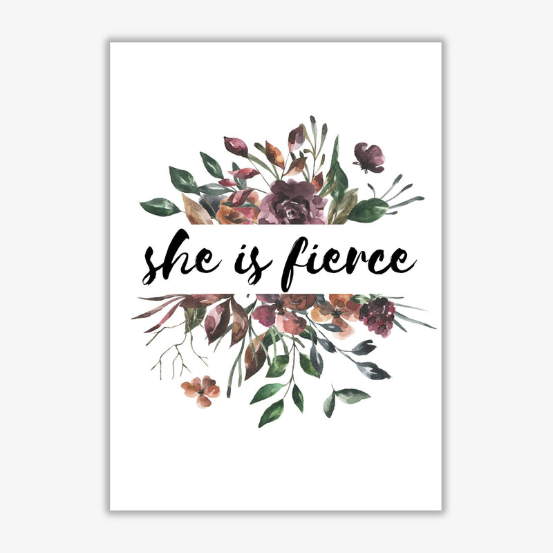 She is fierce mixed floral modern fine art print