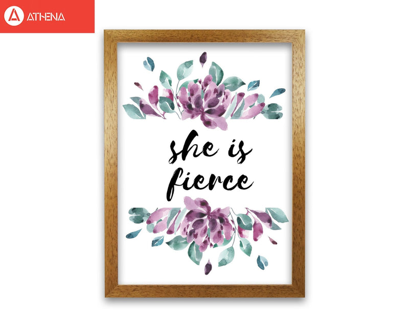 She is fierce purple floral modern fine art print