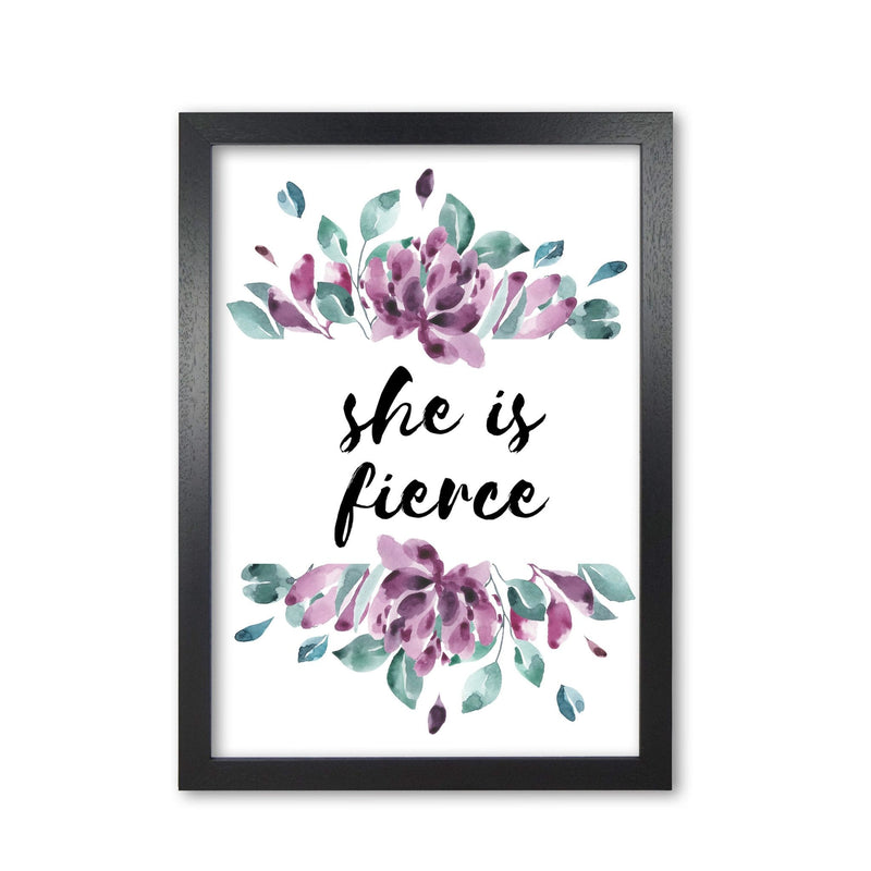 She is fierce purple floral modern fine art print