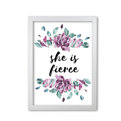 She is fierce purple floral modern fine art print