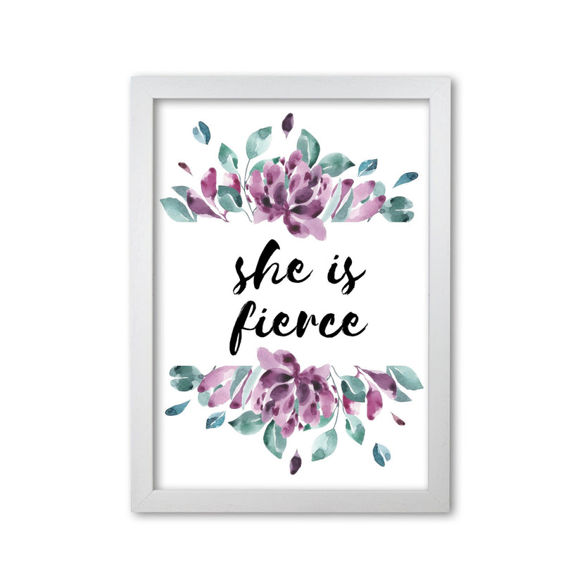 She is fierce purple floral modern fine art print