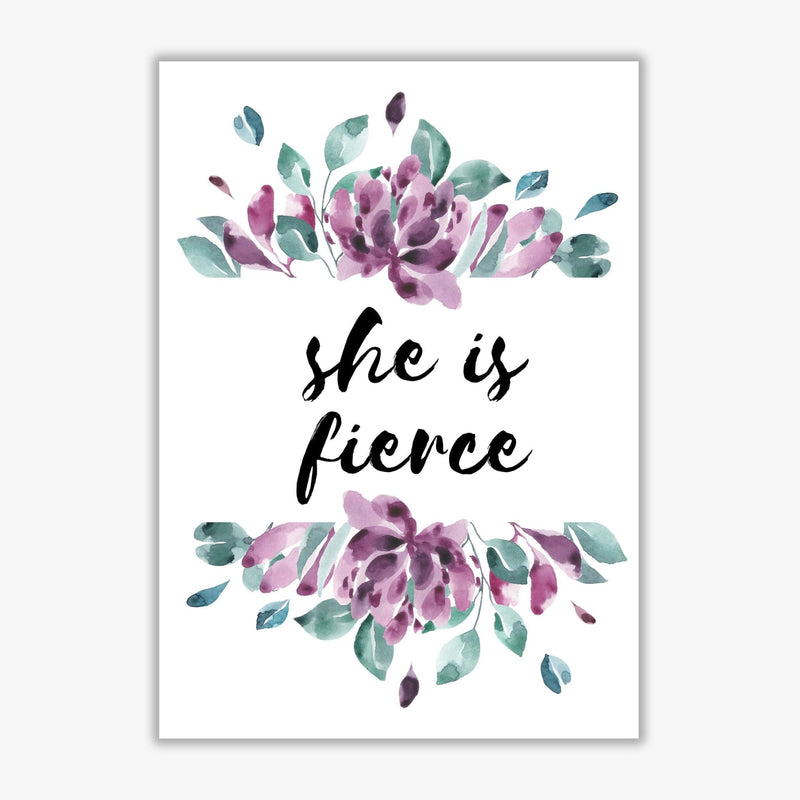 She is fierce purple floral modern fine art print