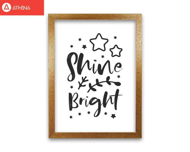 Shine bright black modern fine art print, framed childrens nursey wall art poster