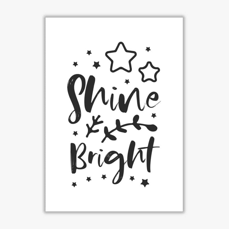 Shine bright black modern fine art print, framed childrens nursey wall art poster