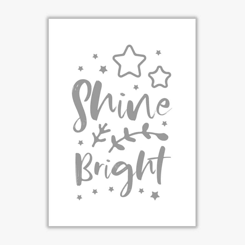 Shine bright grey modern fine art print, framed childrens nursey wall art poster