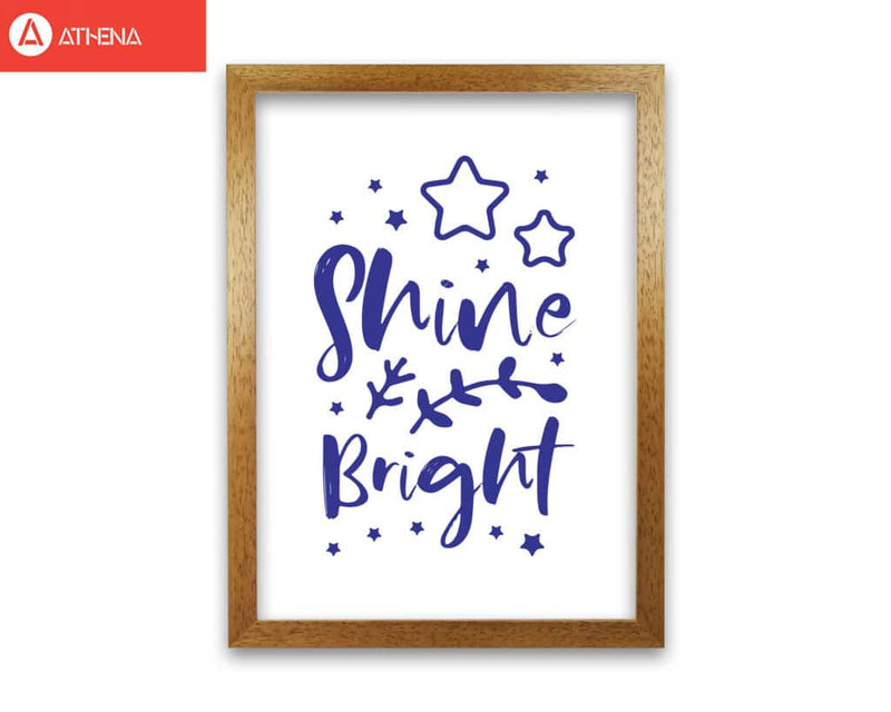 Shine bright navy modern fine art print, framed childrens nursey wall art poster