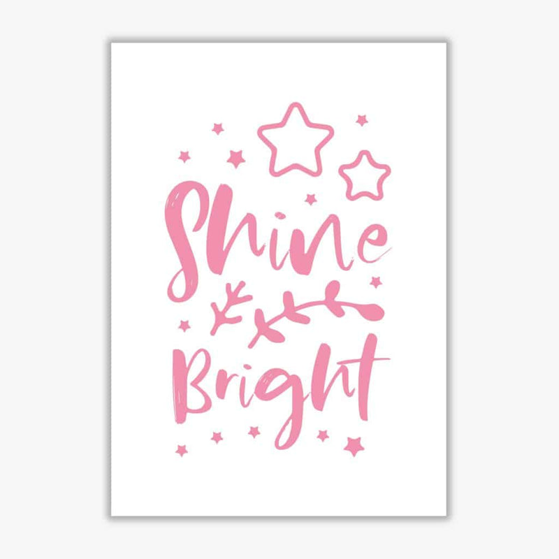 Shine bright pink modern fine art print, framed childrens nursey wall art poster