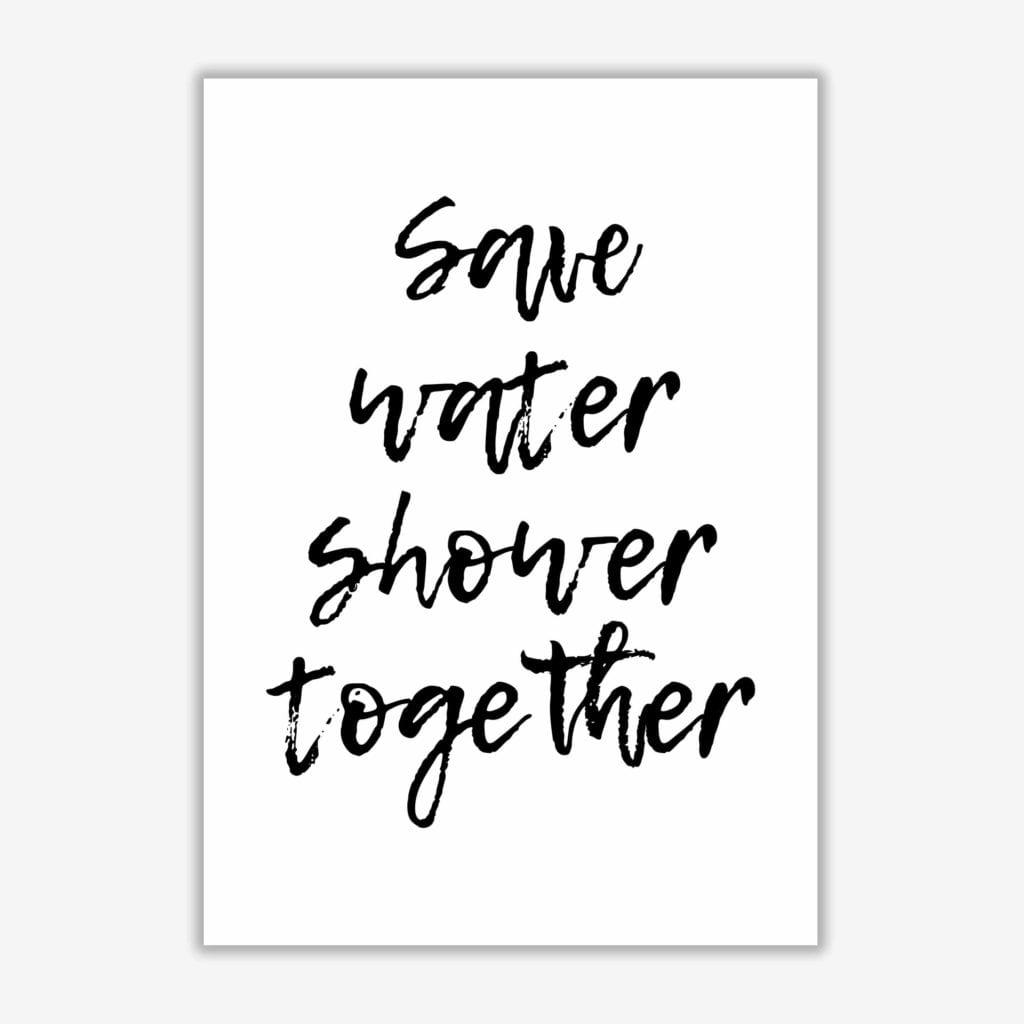 Shower together, bathroom modern fine art print, framed bathroom wall art