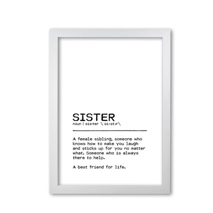 Sister best friend definition quote fine art print by orara studio