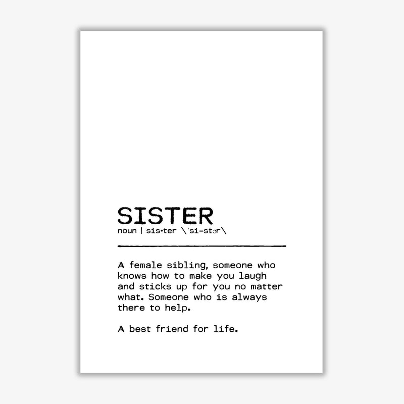 Sister best friend definition quote fine art print by orara studio