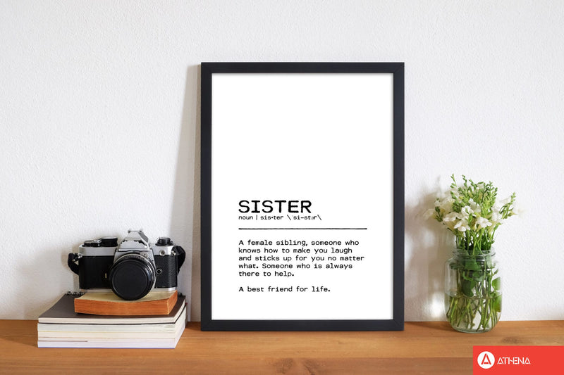 Sister best friend definition quote fine art print by orara studio