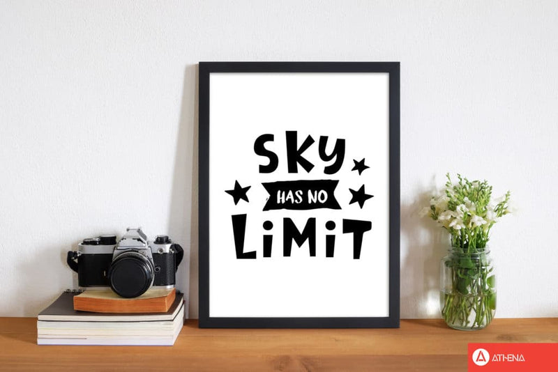 Sky has no limit modern fine art print, framed childrens nursey wall art poster