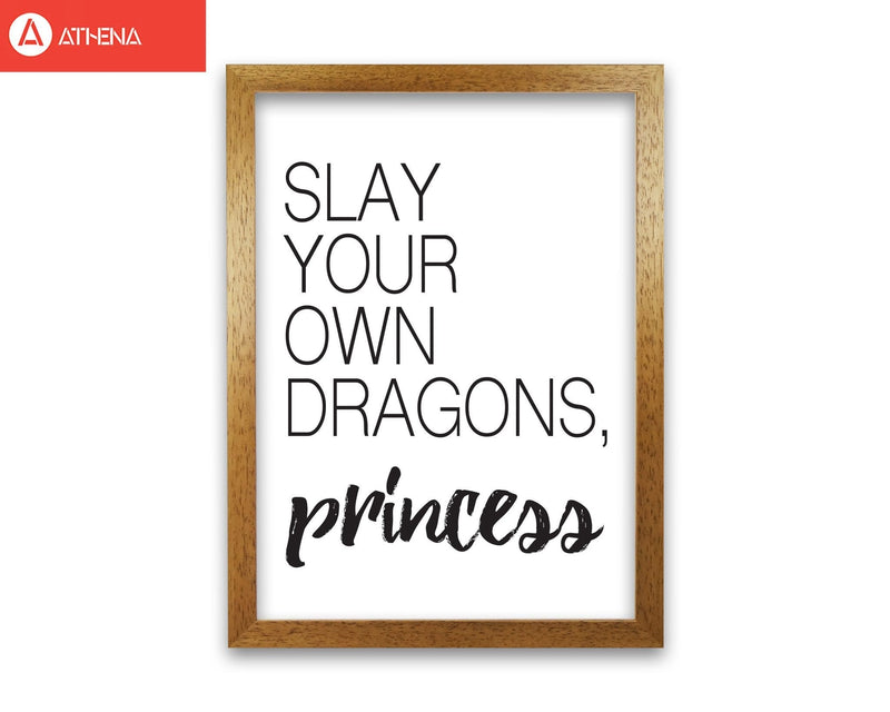 Slay your own dragons modern fine art print, framed typography wall art