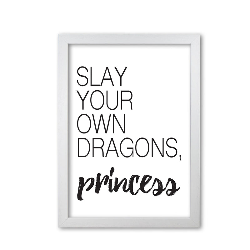 Slay your own dragons modern fine art print, framed typography wall art