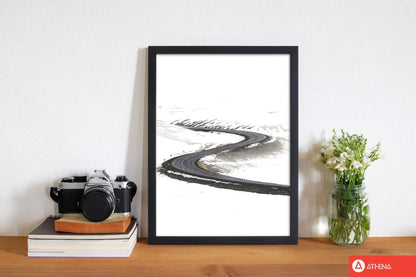 Snowy road pass modern fine art print