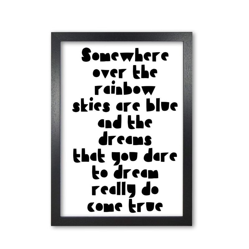Somewhere over the rainbow black modern fine art print
