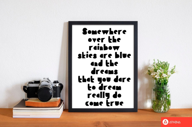 Somewhere over the rainbow black modern fine art print