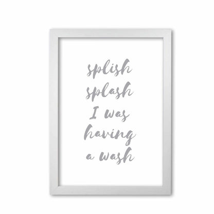 Splish splash grey, bathroom modern fine art print, framed bathroom wall art