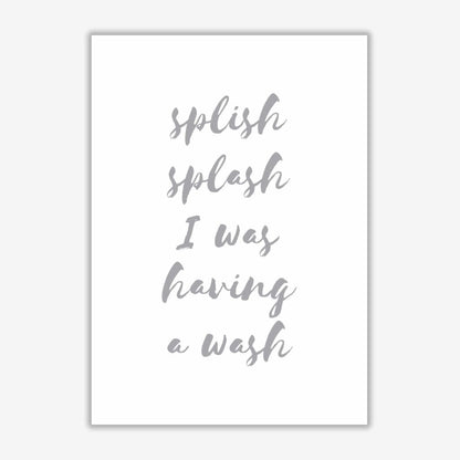 Splish splash grey, bathroom modern fine art print, framed bathroom wall art