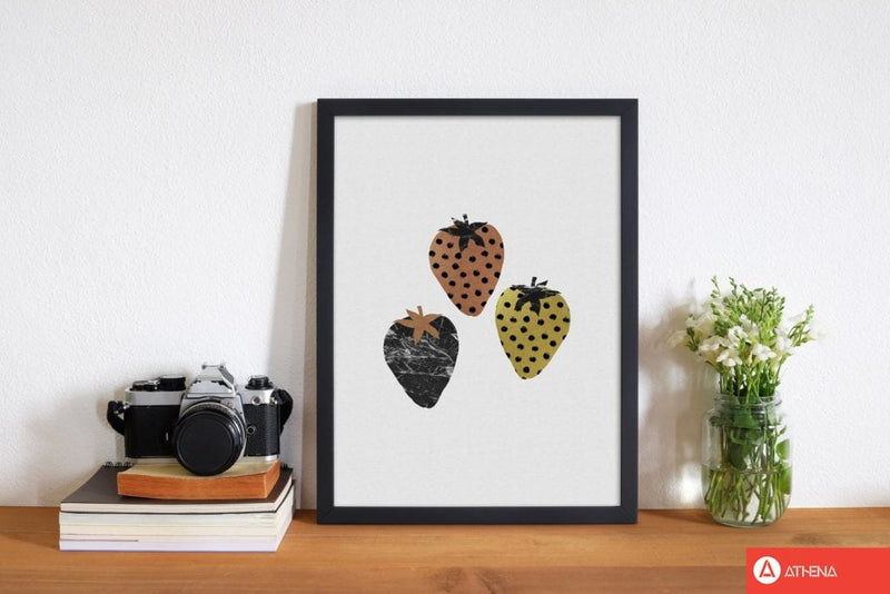 Strawberries fine art print by orara studio, framed kitchen wall art