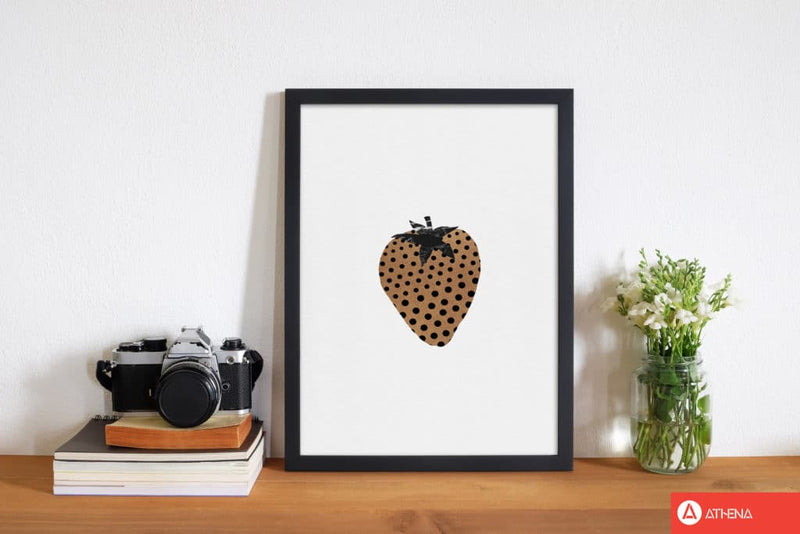 Strawberry fruit illustration fine art print by orara studio, framed kitchen wall art