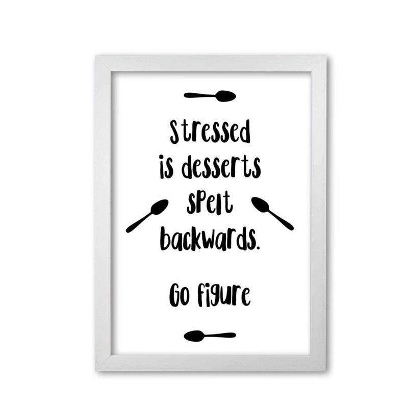 Stressed is desserts spelled backwards modern fine art print, framed kitchen wall art