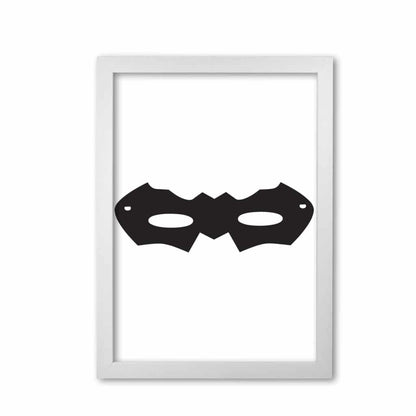 Superhero mask modern fine art print, framed childrens nursey wall art poster
