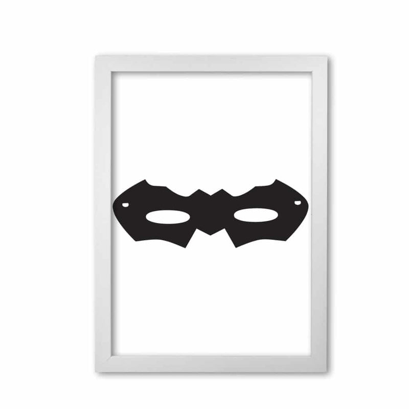 Superhero mask modern fine art print, framed childrens nursey wall art poster
