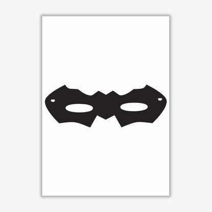 Superhero mask modern fine art print, framed childrens nursey wall art poster