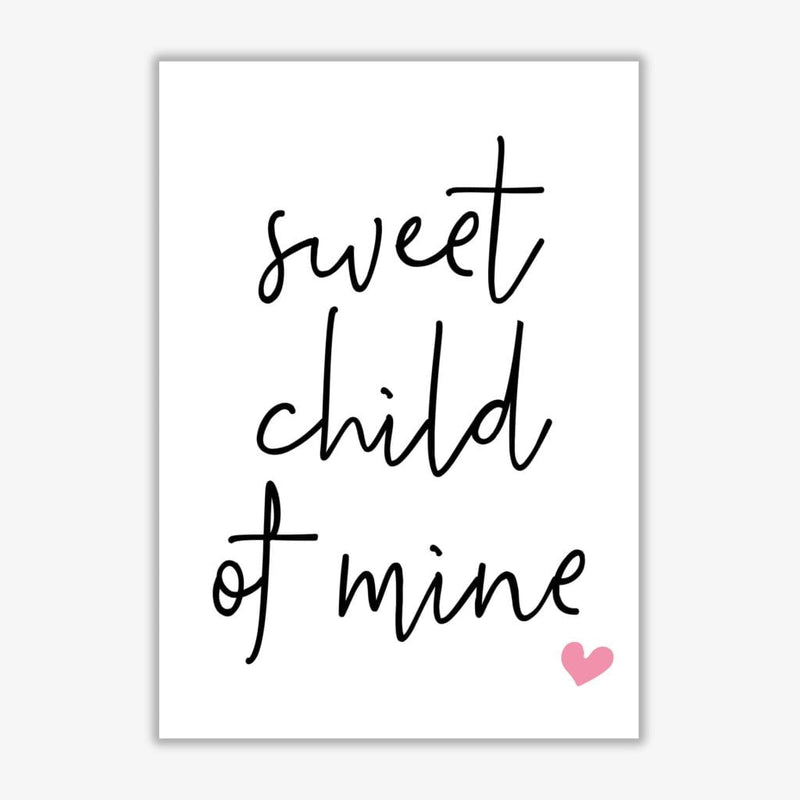 Sweet child of mine pink modern fine art print, framed childrens nursey wall art poster