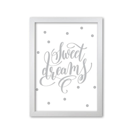 Sweet dreams grey modern fine art print, framed childrens nursey wall art poster