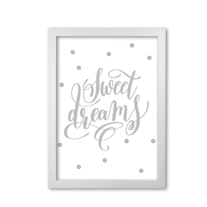 Sweet dreams grey modern fine art print, framed childrens nursey wall art poster
