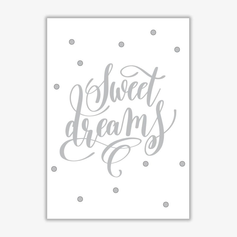 Sweet dreams grey modern fine art print, framed childrens nursey wall art poster