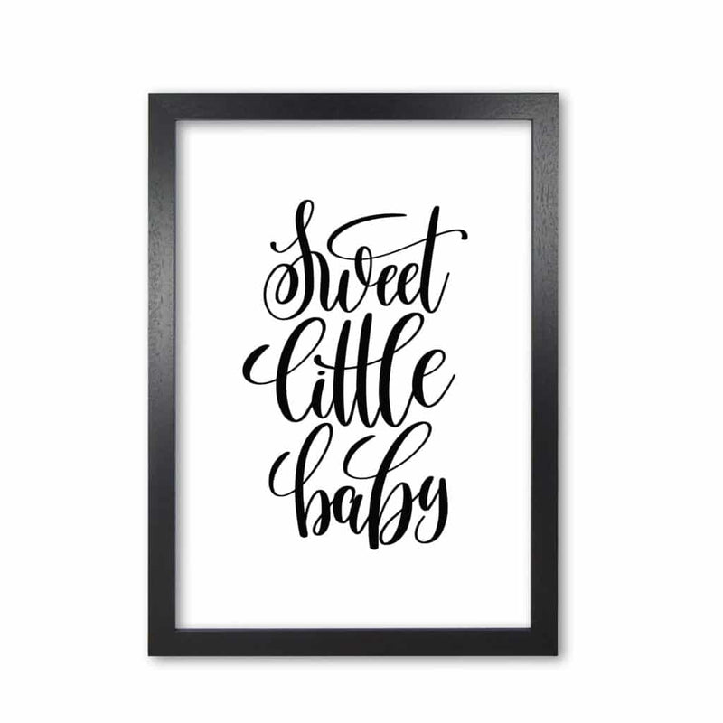 Sweet little baby black modern fine art print, framed childrens nursey wall art poster