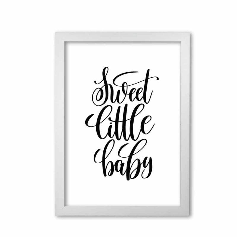 Sweet little baby black modern fine art print, framed childrens nursey wall art poster