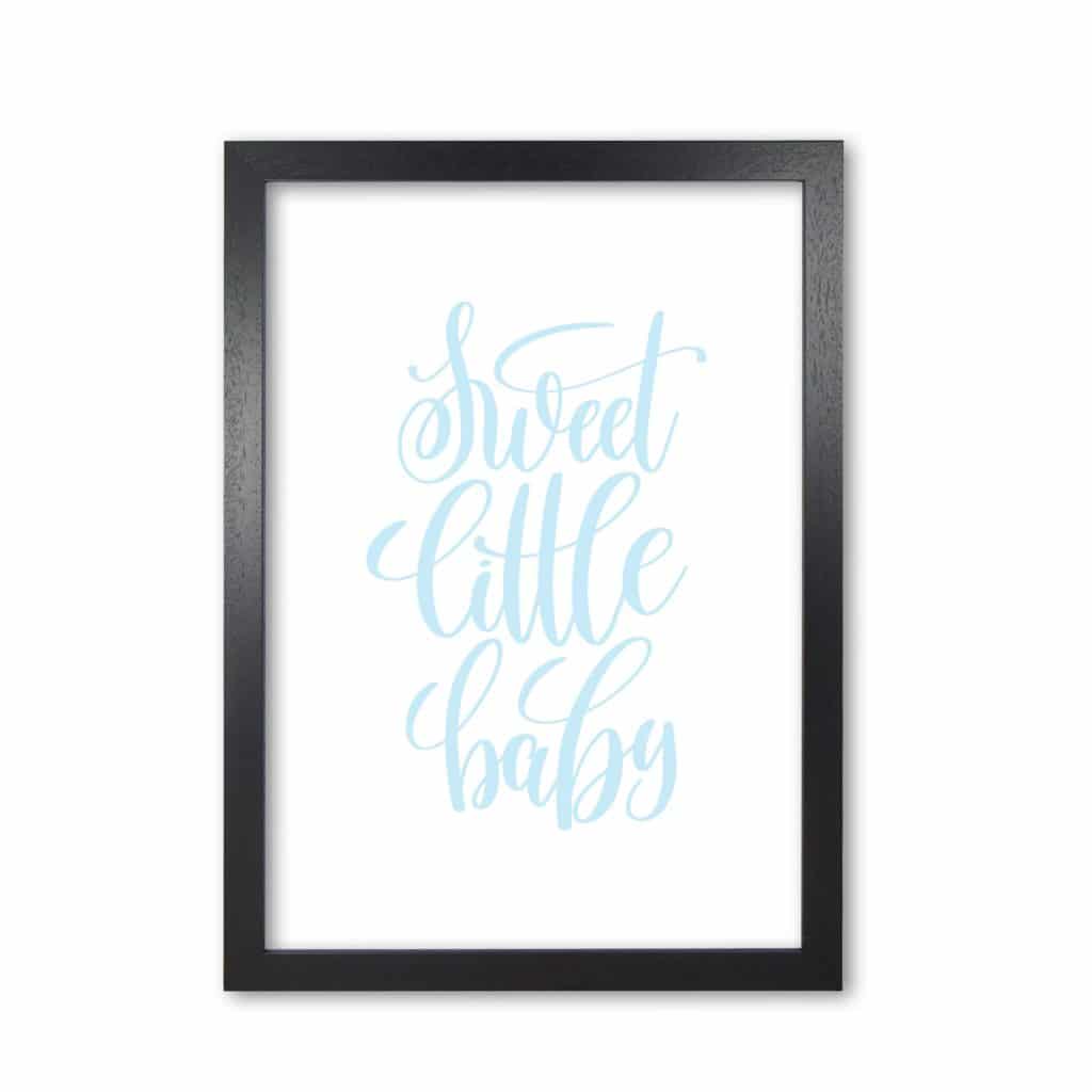Sweet little baby blue modern fine art print, framed childrens nursey wall art poster