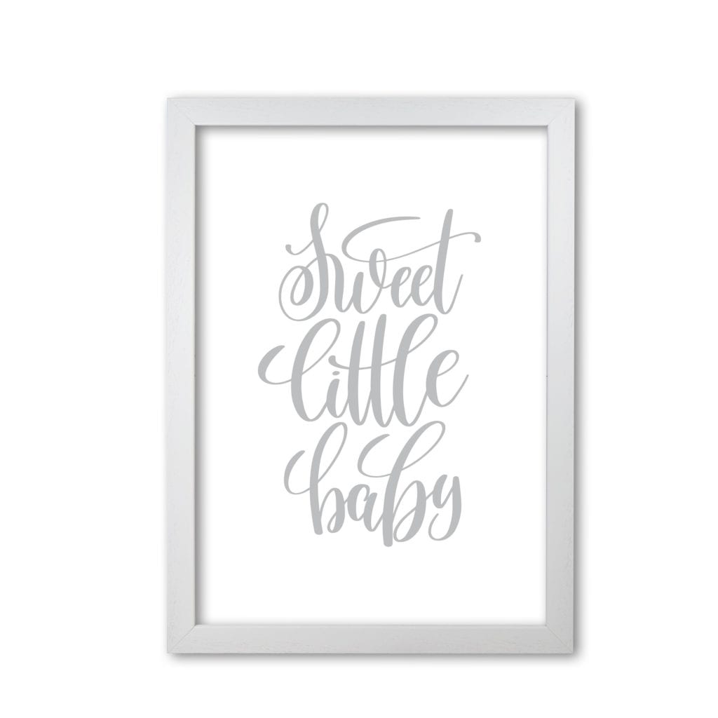 Sweet little baby grey modern fine art print, framed childrens nursey wall art poster